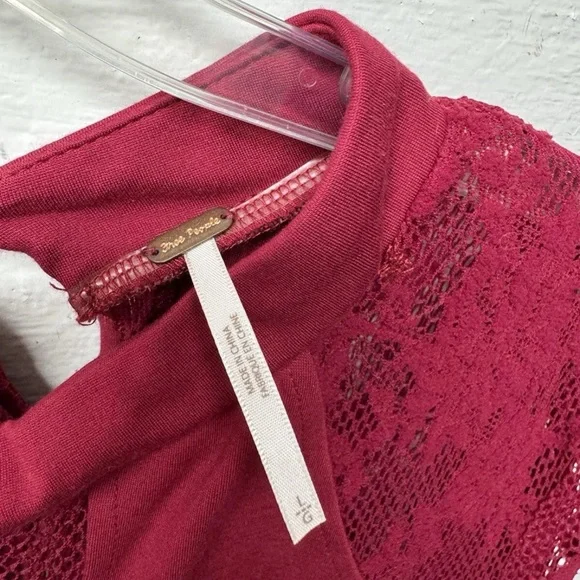 Free People It's Now or Never Wine Red Lace Bodycon Dress - Picture 7 of 7